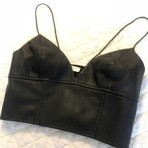 Leith Faux Leather Bralette